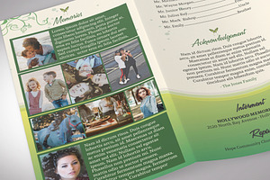 Green Legal Trifold Funeral Program