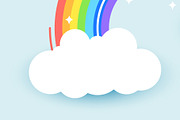 Kids Style Rainbow With Clouds, a Decorative Illustration by Black White Mouse Design (Thumbnail 3 of 3)