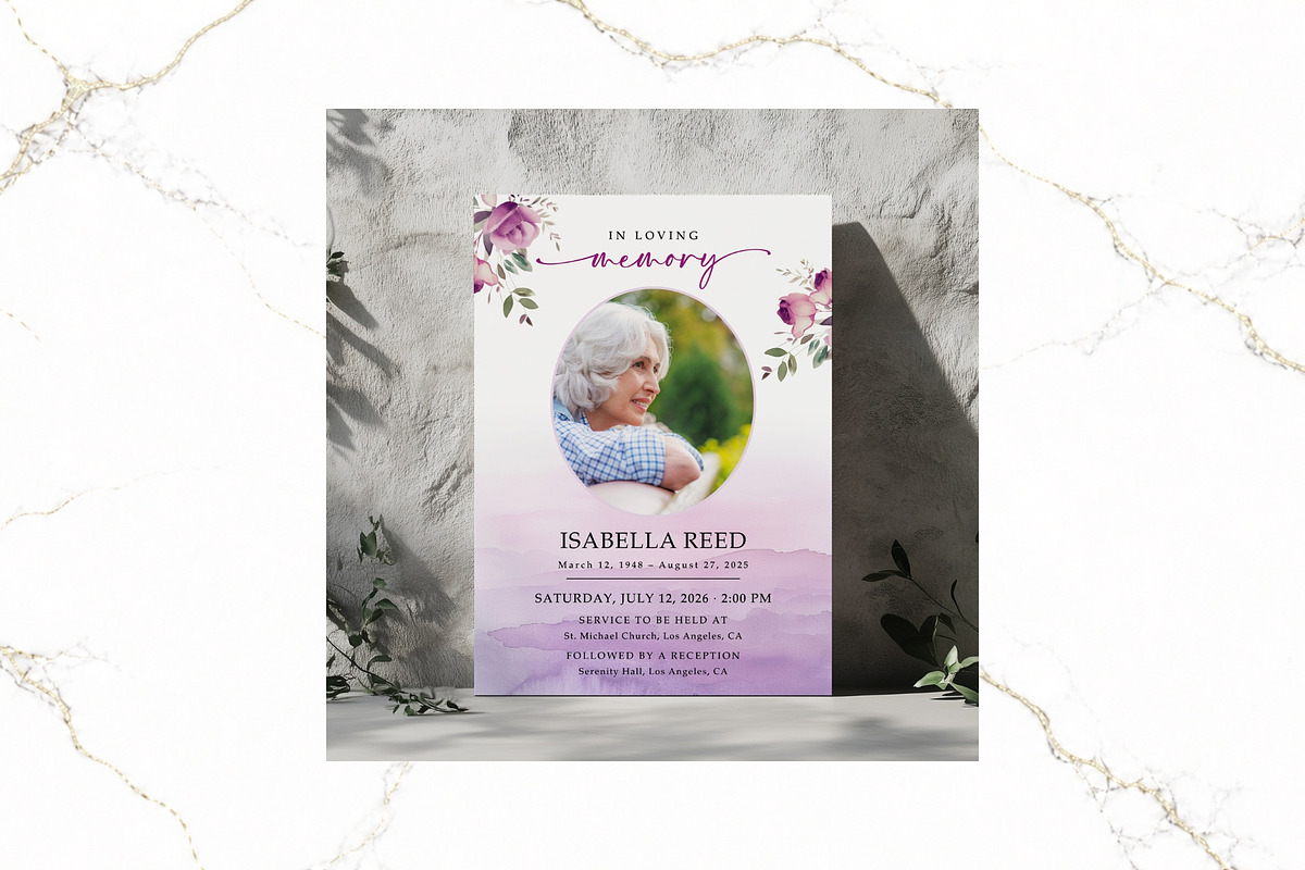 Funeral Invitation Canva FR009, an Invitation Template by TyphoonStudio (Photo 3 of 7)