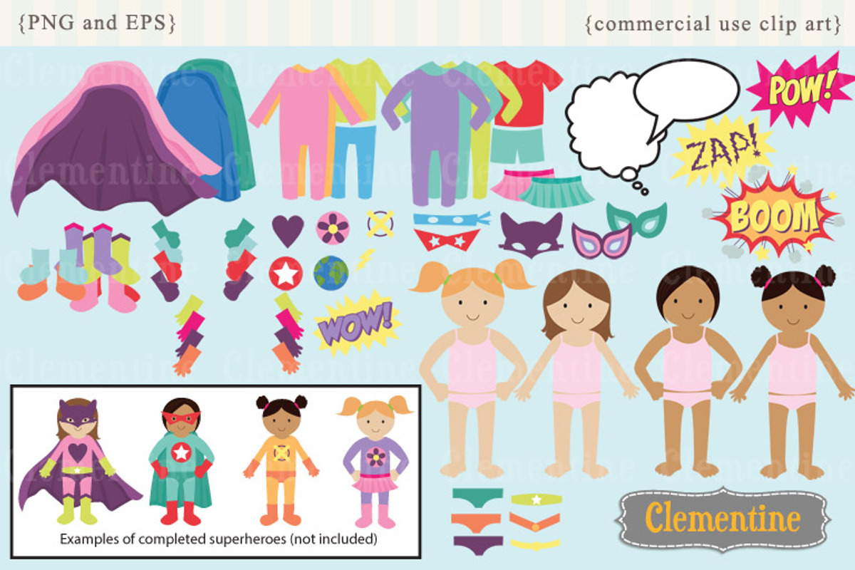 Build Your Own Superhero (girl), an Illustration by Lovely Clementine