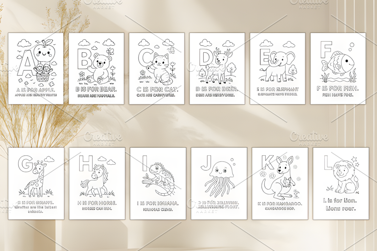 Alphabet Coloring Pages a-Z | ABC An, a Decorative Illustration by Design Station (Photo 2 of 4)