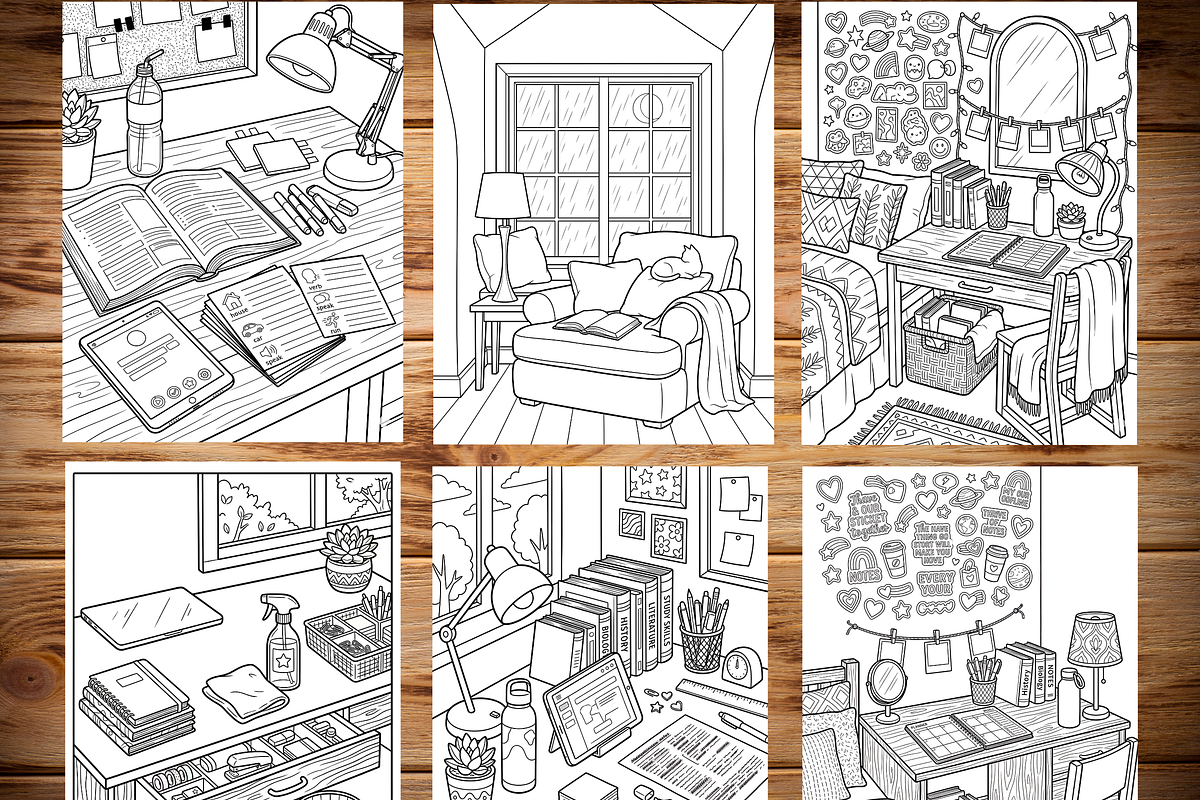 Book Lover Adult Coloring Pages, a Brochure Template by LA Design (Photo 2 of 7)