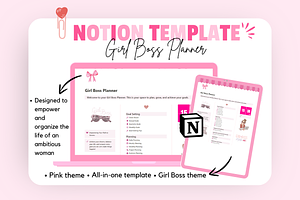 Girl Boss Planner Notion Template