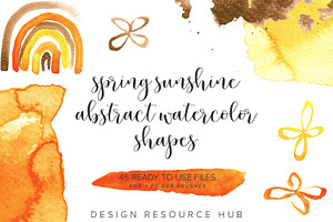 Spring Sunshine Watercolor Shapes