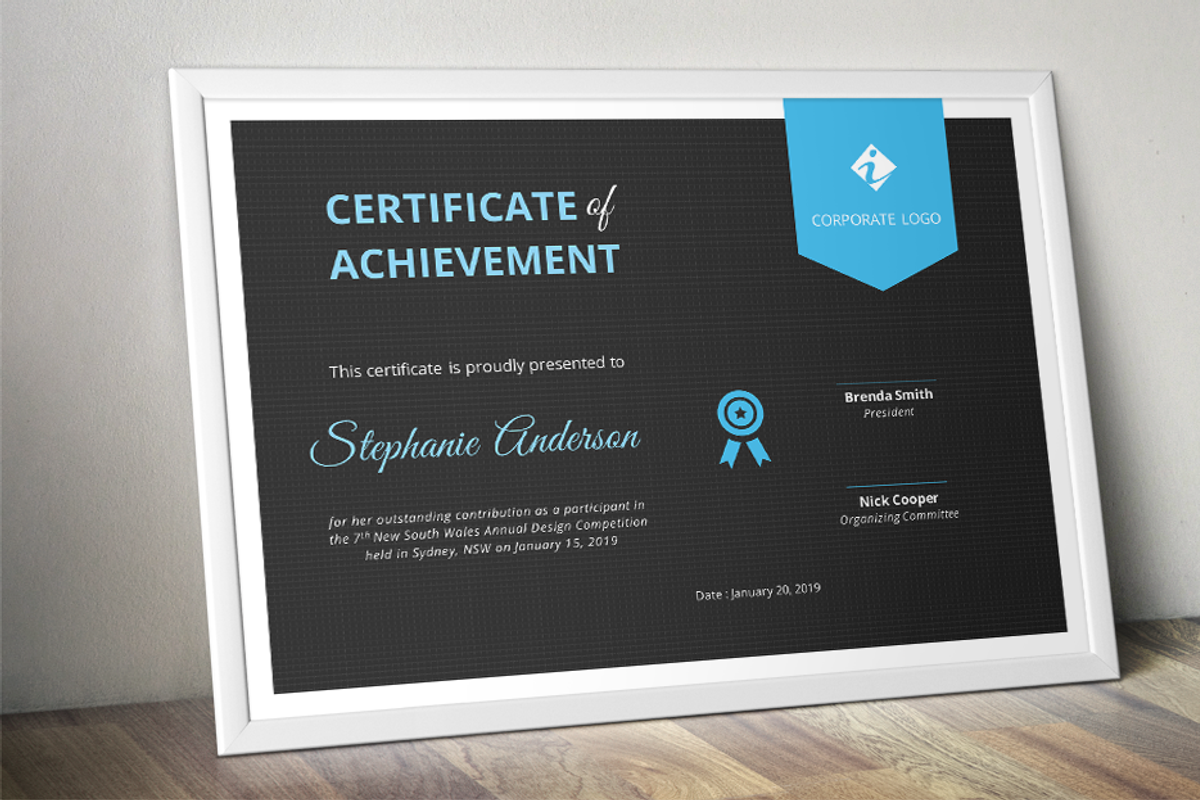Dark ribbon Word certificate (docx), a Stationery Template by Inkpower (Photo 6 of 6)