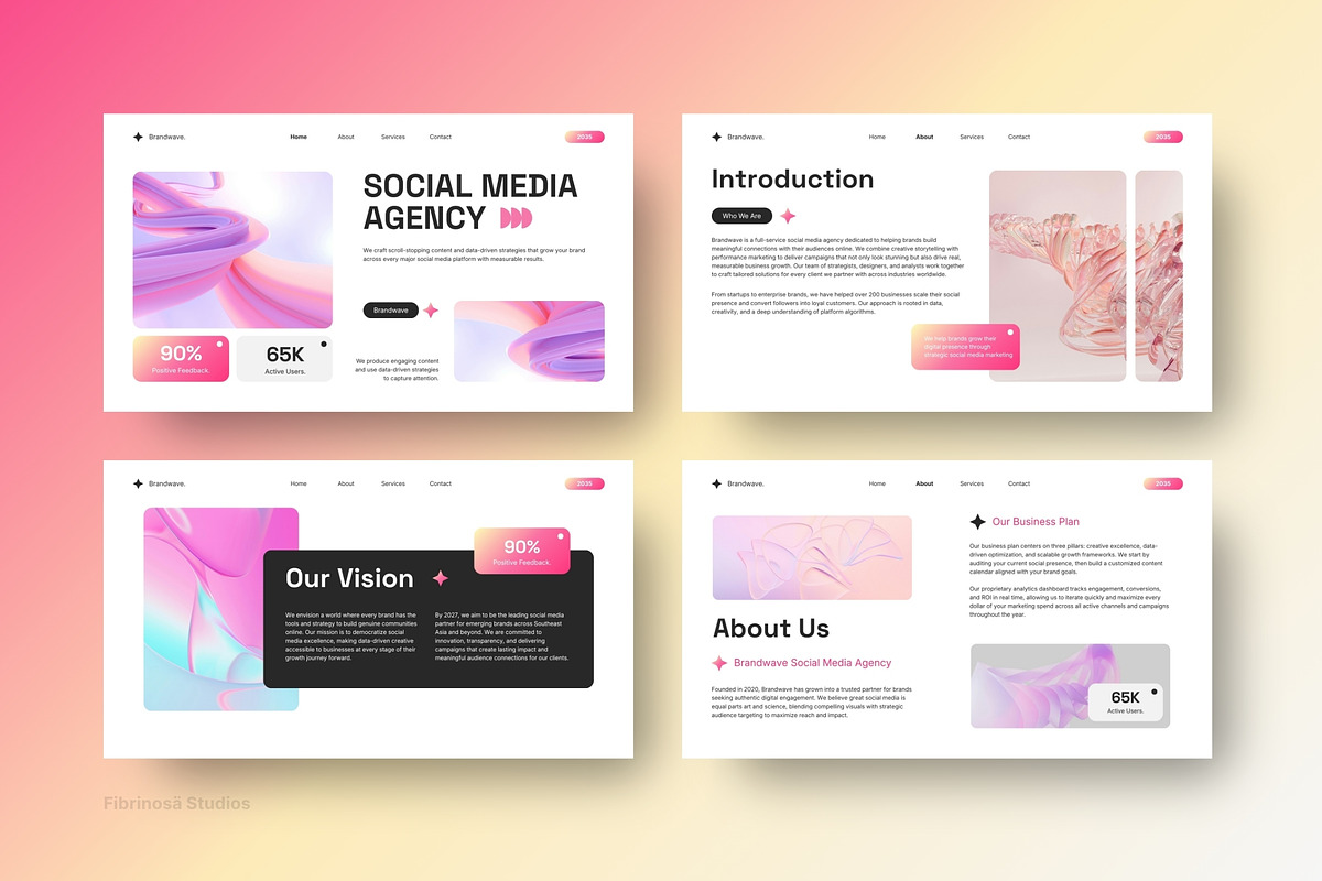 Creative Social Media Agency, a Presentation Template by FIBRINOSÄ (Photo 3 of 7)