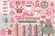 Pink Christmas Vector Collection, a Seasonal Illustration by NataKa (Thumbnail 1 of 11)