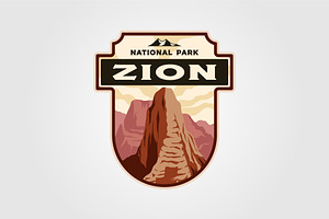 zion national park vintage logo, a Branding & Logo Template by lawoel