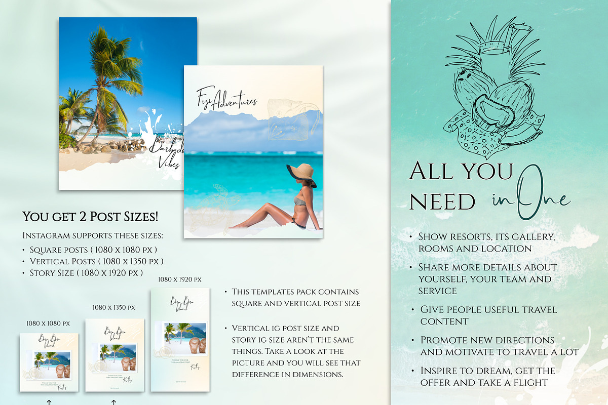 Travel Instagram Templates for Agent, a Social Media Template by Under My Cozy Roof (Photo 7 of 10)