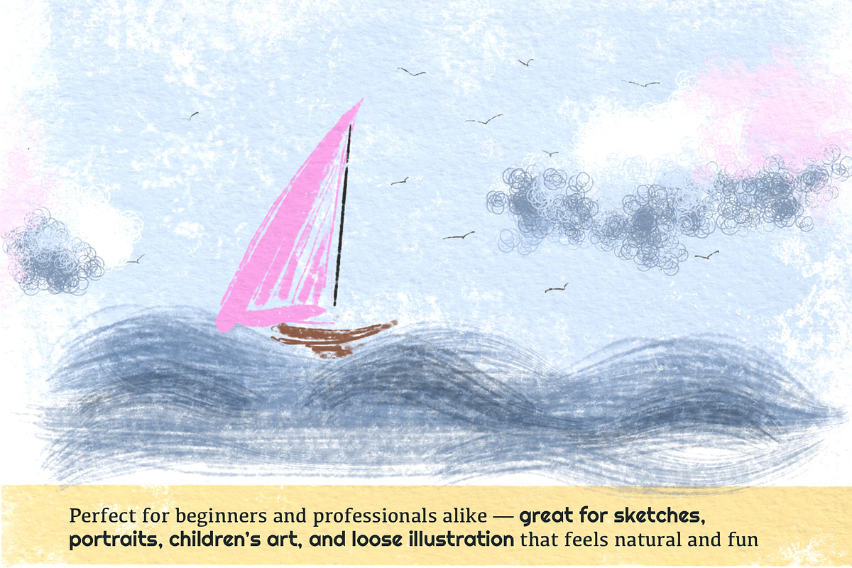 Realistic Dry Media Procreate Brush, a Brush Add-On by HabitusDesigns (Photo 5 of 8)