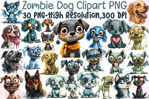 Zombie Dog Clipart, an Illustration by Sublimation Artist