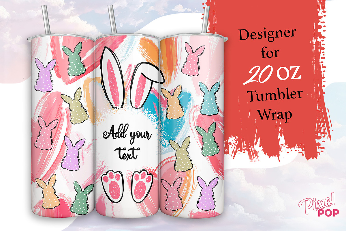 Easter Bunny 20 oz Skinny Tumbler, a Graphic by TumblerArtDS (Photo 1 of 3)