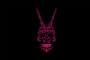 Skull Devil Vector Pink Color