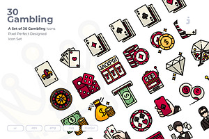 30 Gambling Icon set