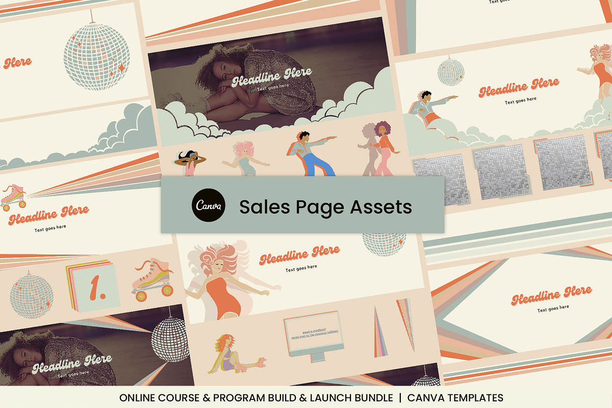Retro Roller Disco Canva Mega Pack, a Social Media Template by WorkShy Studio (Photo 18 of 24)