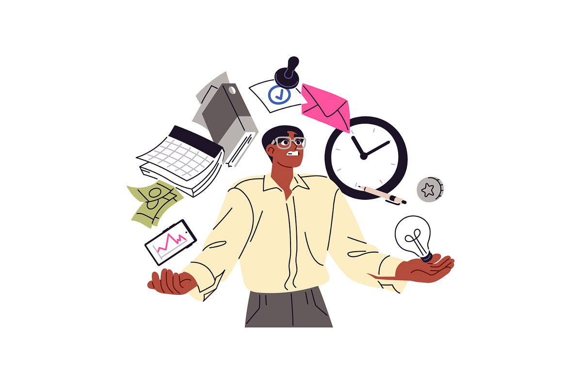 Overworking, work overload concept, a Work Illustration by PaperTrident (Photo 4 of 9)
