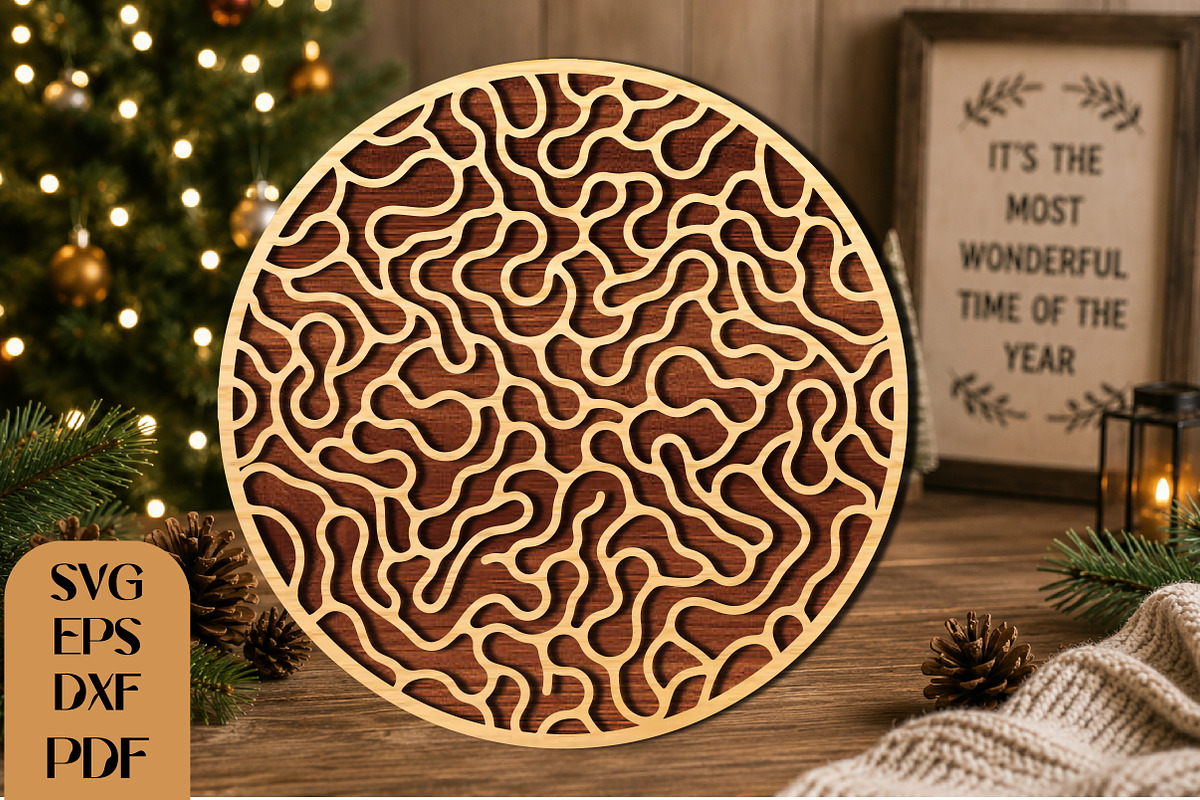 Abstract Geometric Round Wall Art, an Object Graphic by DreamCafeArt (Photo 1 of 4)