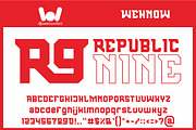 Republic Nine Font, a Font by weknow (Thumbnail 1 of 9)