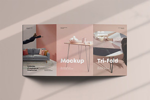 Tri-Fold A5 Brochure Mock-up 3, an Advertising Mockup by Se٧enStudio