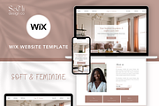 Soft & Feminine Wix Website Template, a Wix Template by Sechi Design Co (Thumbnail 1 of 5)