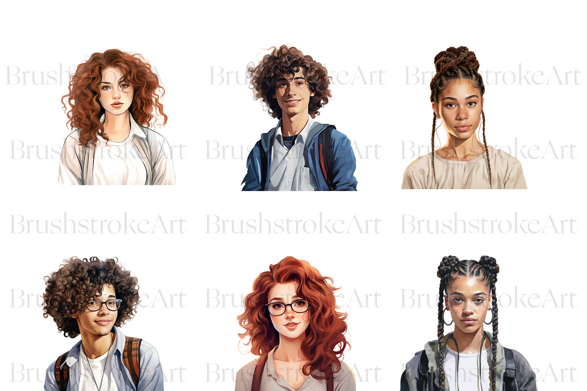 Students Clipart, College Girl, Teen, a Person Illustration by BrushstrokeArtGB (Photo 2 of 9)