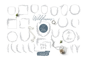 Floral wedding clipart set