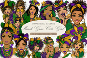 Mardi Gras Cute Girl Clipart, an Illustration by Sublimation Artist (Thumbnail 1 of 6)