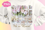 He is Risen Cross Spring Flowers PNG, a Seasonal Illustration by JoDitt Designs (Thumbnail 1 of 3)