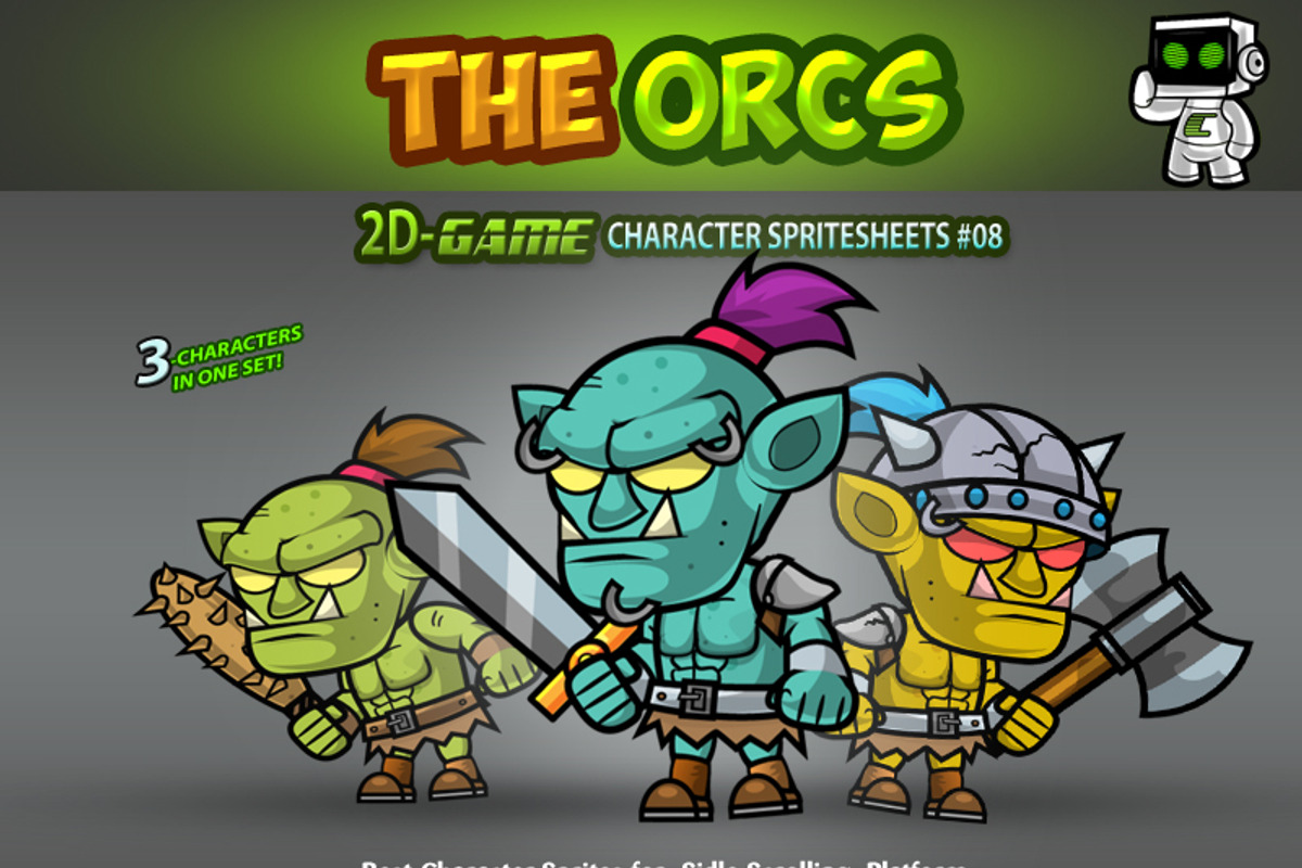 The Orcs Character Sprites 08, an Illustration by CreativeGameArt (Photo 1 of 4)