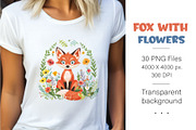 Fox with flowers. TShirt Sticker., an Animal Illustration by KENO Mascots (Thumbnail 10 of 11)