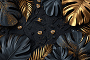 Golden tropical leaves. 42 images, a Decorative Illustration by Handmadefont (Thumbnail 8 of 11)