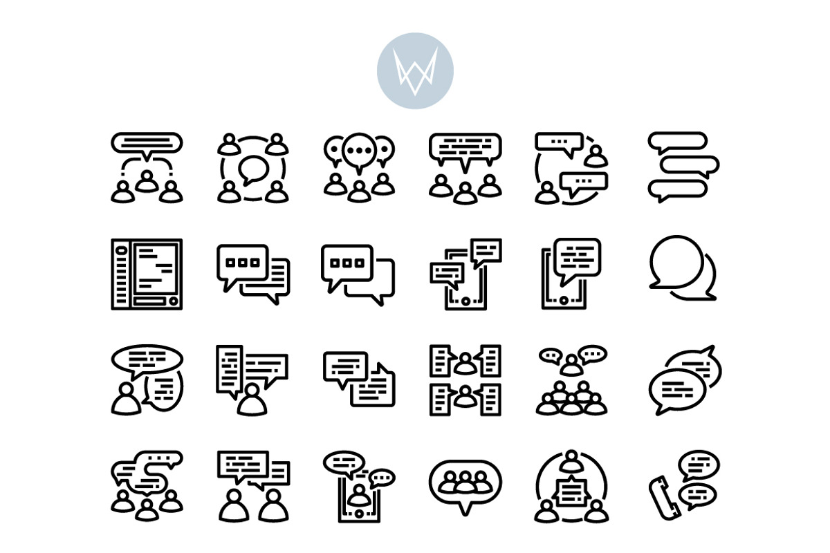 32 Social Communication Icon Sets, an Outline Icon by VINZENCE STUDIO (Photo 4 of 4)
