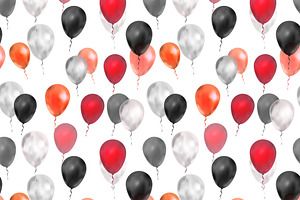 Red, Silver And Black Balloons