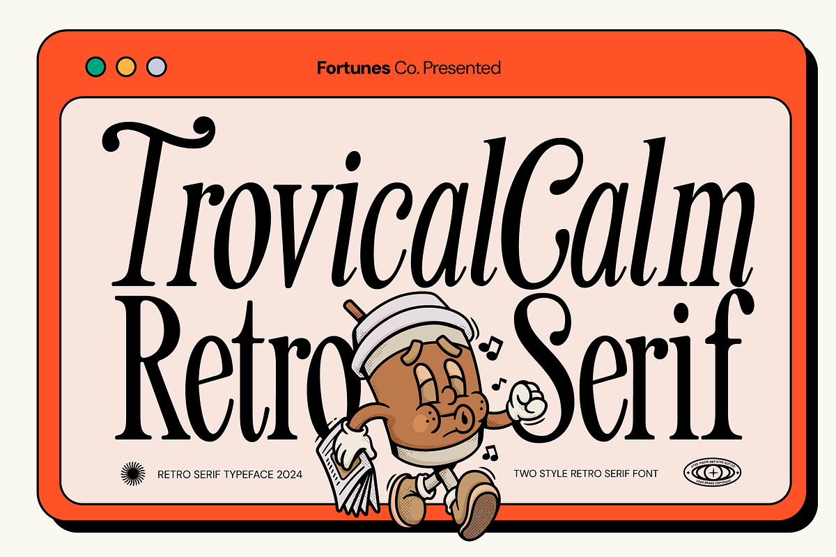 Trovical Calm Retro Serif, a Sans Serif Font by Fortunes Co (Photo 1 of 14)