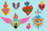 Mexican Tin Milagro Hearts Graphics, a Decorative Illustration by Dapper Dudell (Thumbnail 3 of 3)