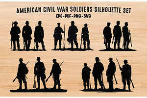 American Soldier Silhouette SVG Set, a Person Illustration by Gfx Expert Team