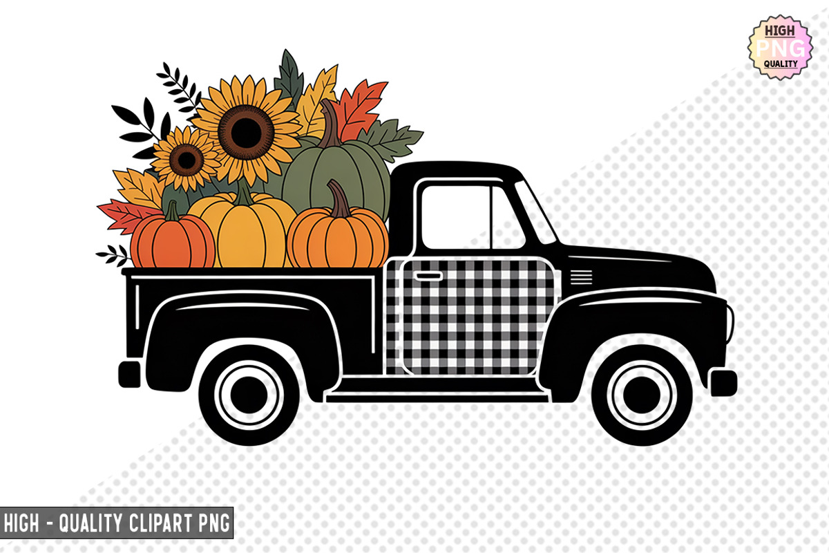 Truck With Pumpkin Clipart Bundle, a Graphic by crative8112 (Photo 3 of 8)