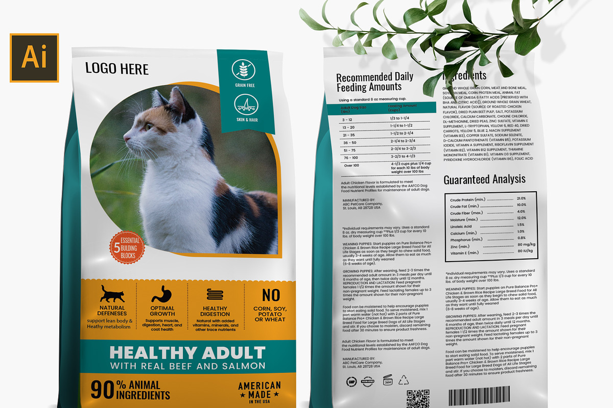 Cat Food Packaging Template, a Stationery Template by AIW SOLUTIONS (Photo 3 of 6)