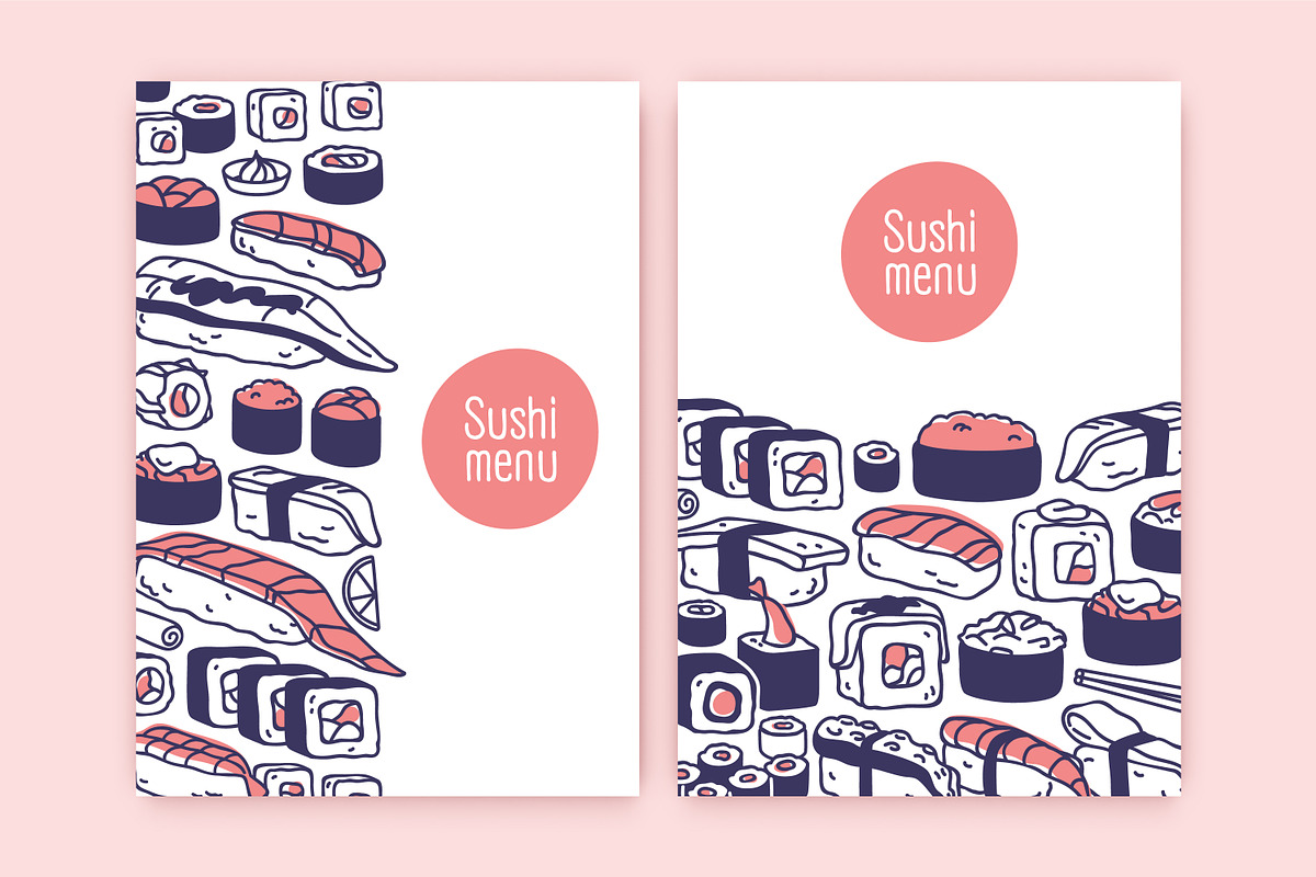 Sushi backgrounds, menu cover design, a Food Illustration by Good Studio (Photo 4 of 5)