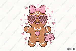 Coquette Christmas Gingerbread Man P, an Illustration by CraftArtStudio