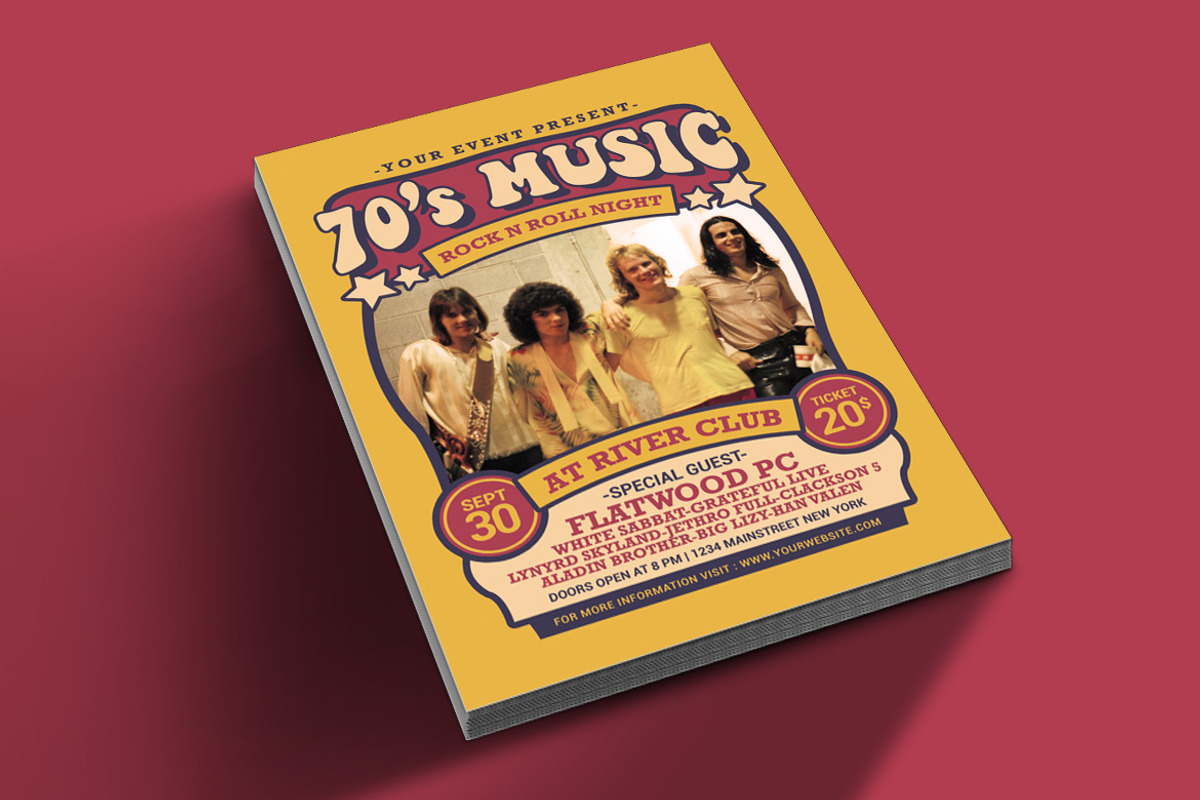 70's Music Show, a Flyer Template by Muhamad Iqbal hidayat (Photo 2 of 4)