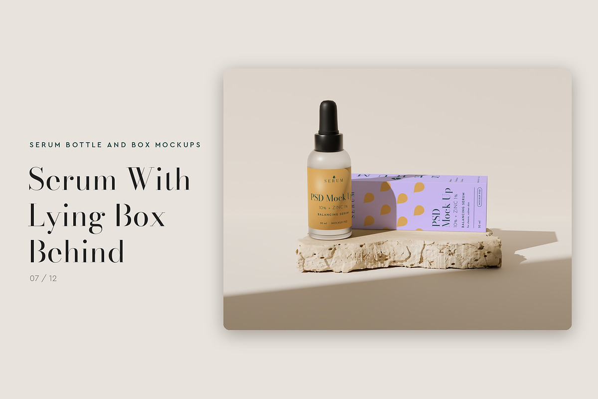 Serum Bottle and Box Mockup Pack, a Packaging Mockup by Motion-Box (Photo 8 of 14)