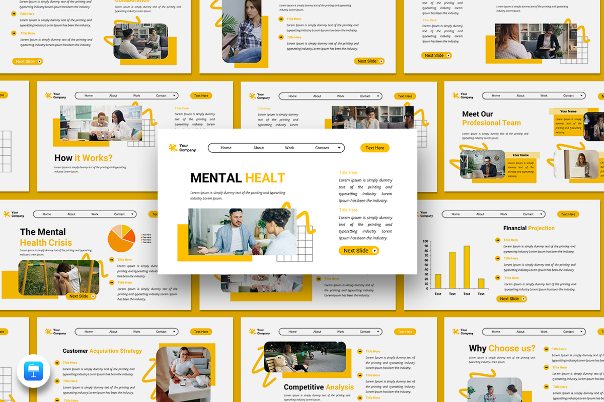 Mental Health - Keynote Template, a Presentation Template by Iqsiart Studio (Photo 1 of 3)