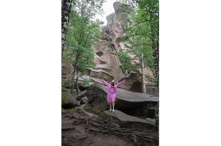 Woman in Pink Raincoat Enjoying, a Nature Photo by Jan Jack Russo Media