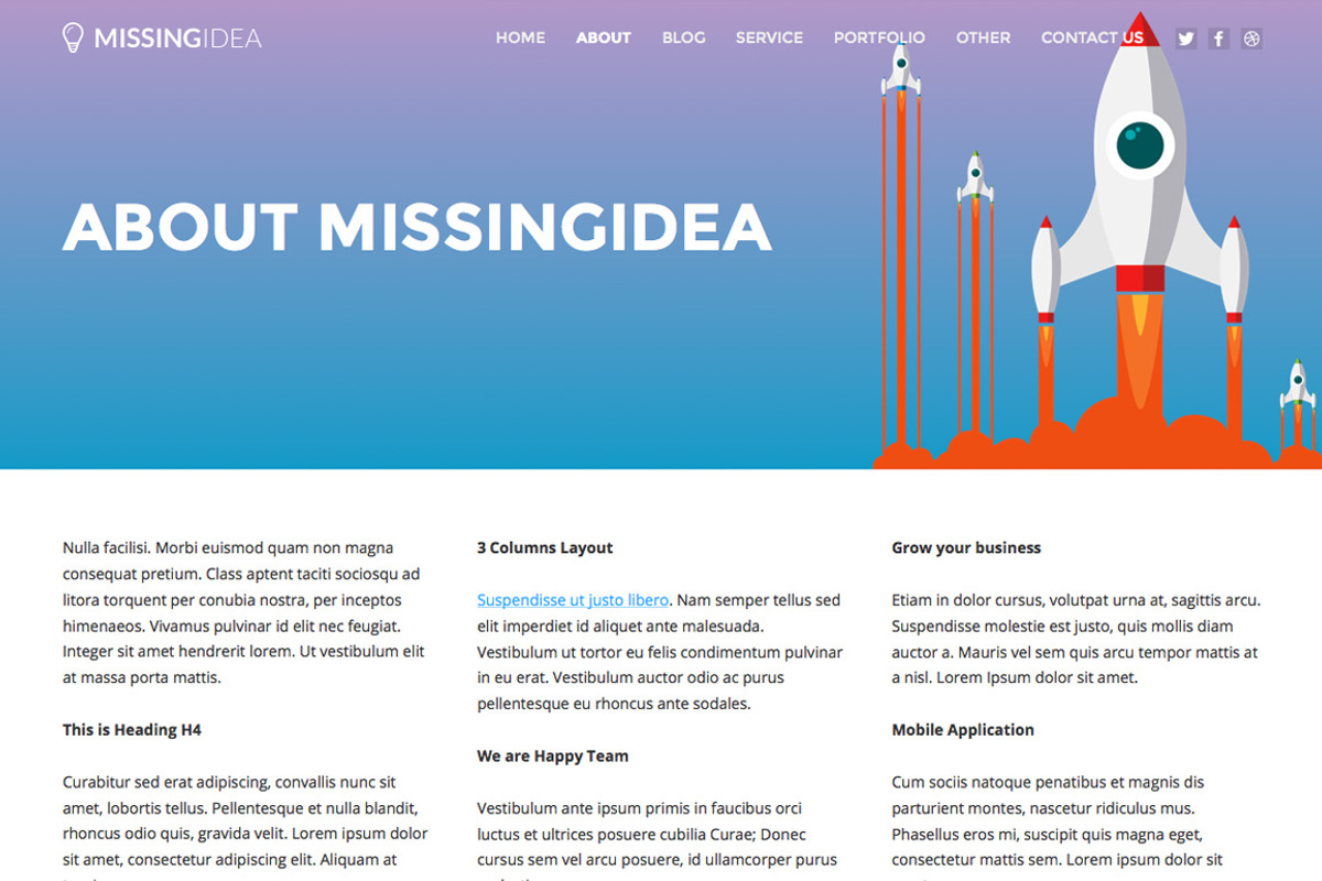 Missingidea HTML, a HTML Template by Cubicthemes (Photo 2 of 4)