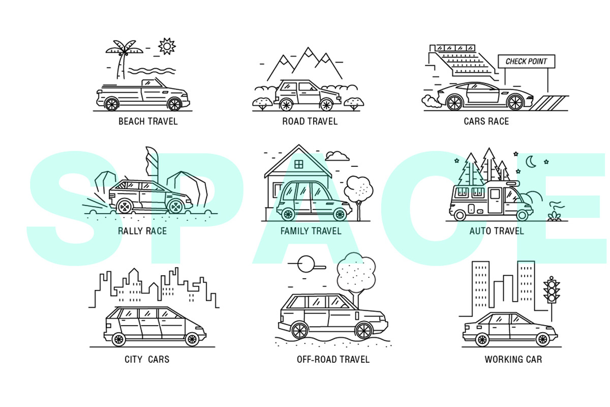 Various cars industry, an Outline Icon by Vladimir Vihrev (Photo 6 of 7)