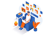 Flat design isometric illustrations, an Education Illustration by Creative Graphics (Thumbnail 14 of 15)