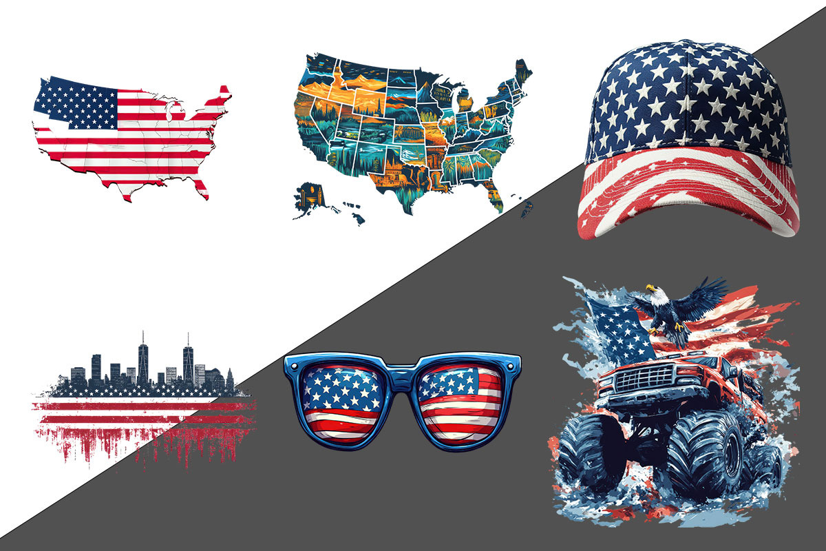American Flag PNG Bundle, Clipart, an Object Graphic by Pixeness Studio (Photo 3 of 3)