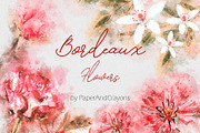Red Watercolor Flower Set, an Illustration by PaperAndCrayons (Thumbnail 1 of 5)