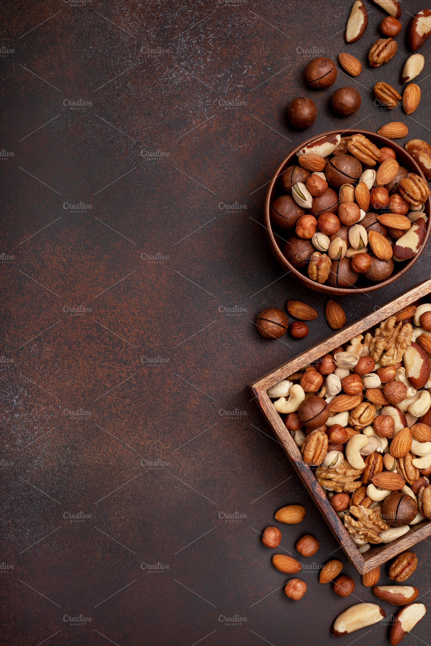 Mix of different nuts containing nuts, mixed, and mix, a Food & Drink Photo by natashamam